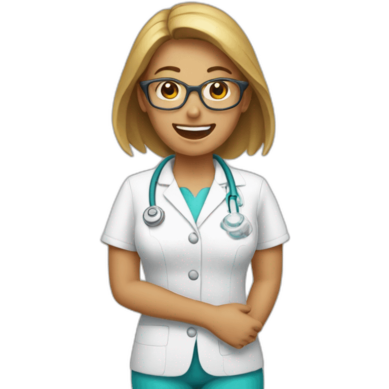 a female dentist in vacation emoji