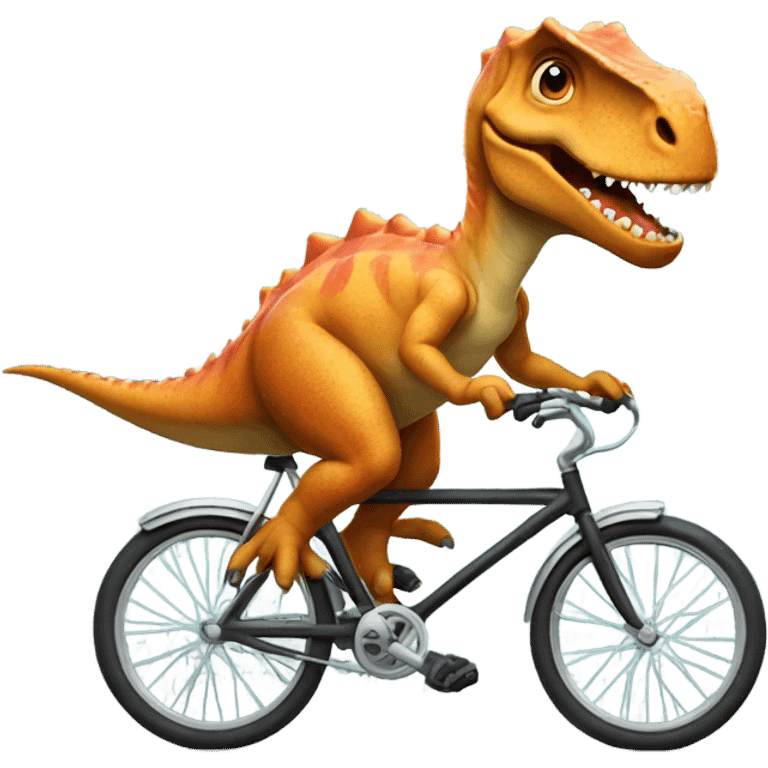 Dinosaur riding a bike  emoji