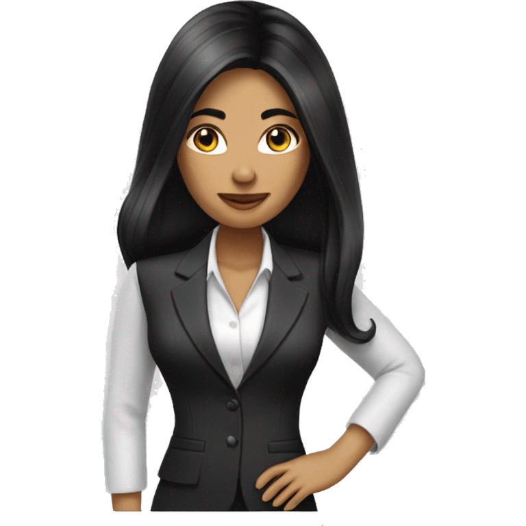 business fashion lady with long black hair emoji