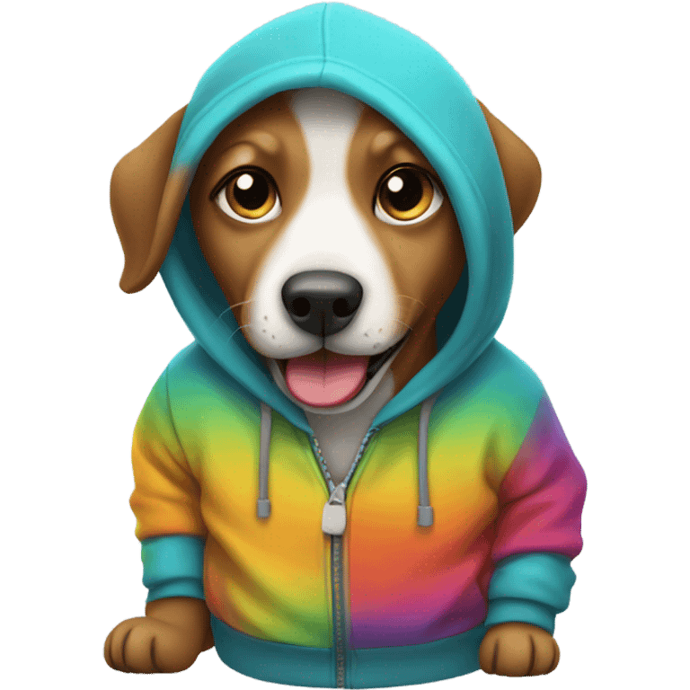 Dog wearing hoodie emoji