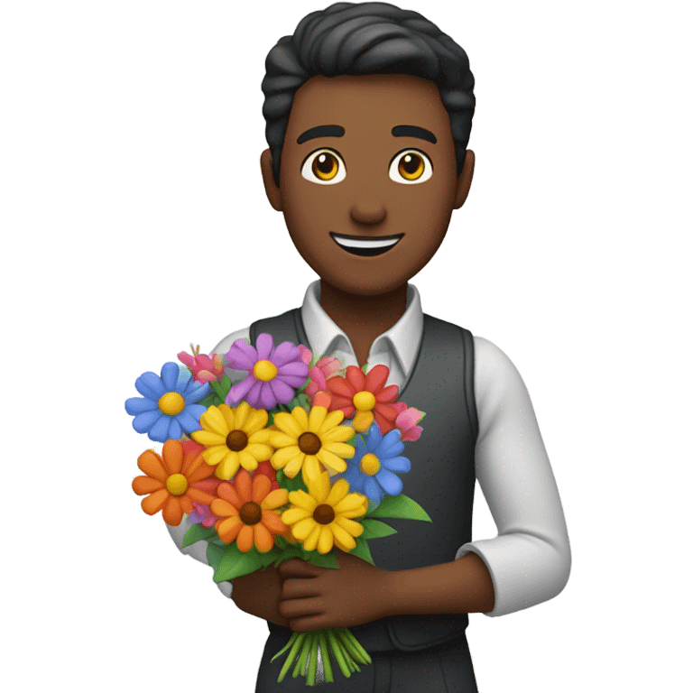 Man giving flowers  emoji