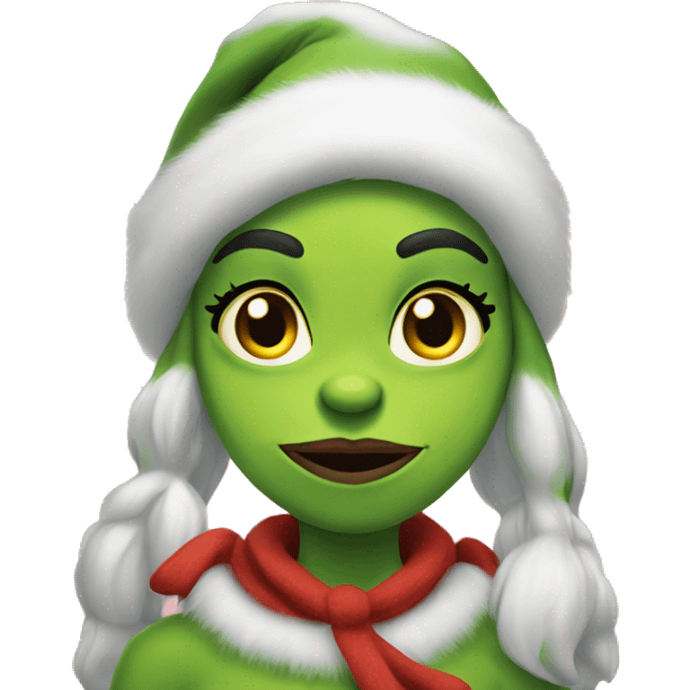 Grinch Girl with Charismas vibes emoji