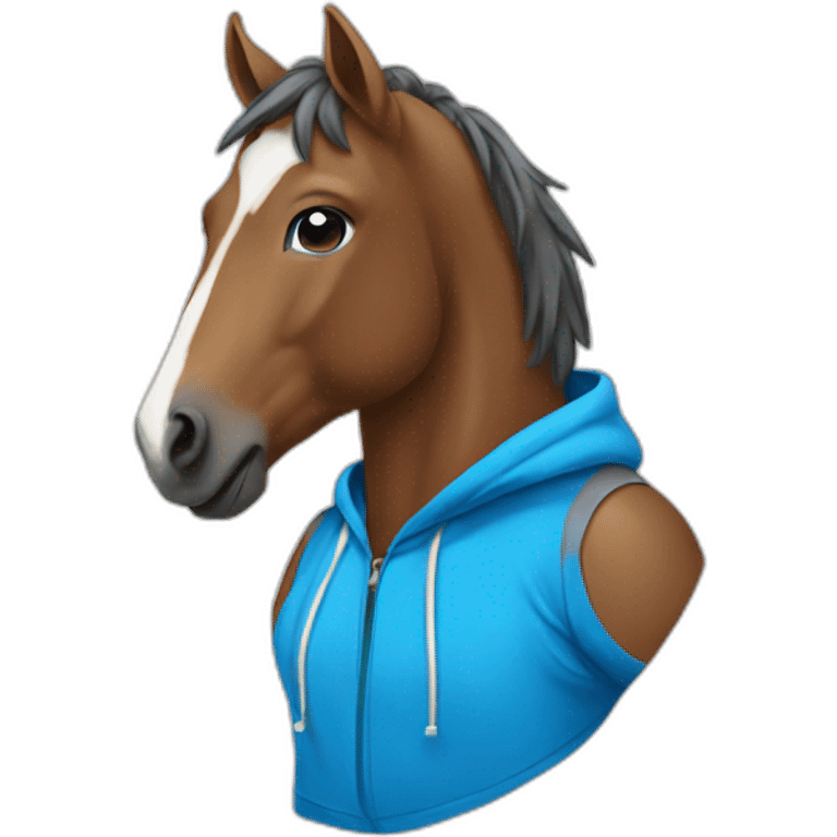 horse wearing blue hoodie emoji