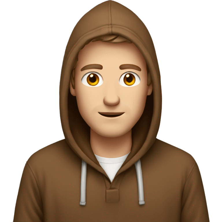 white guy in a brown hoodie emoji