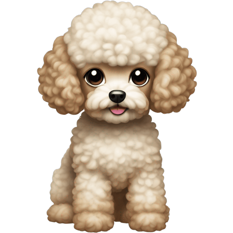 black head, white chin,white legs and paws toy poodle emoji