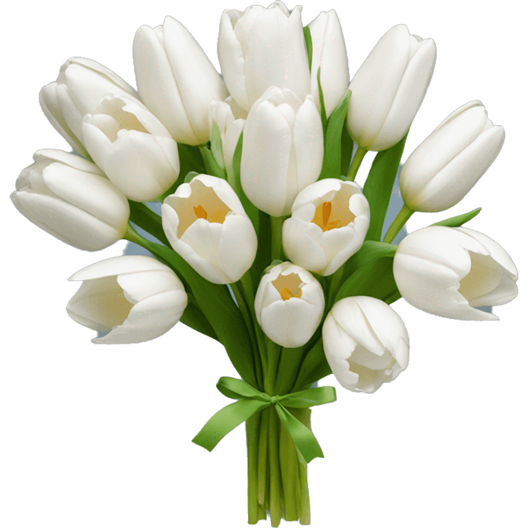 white tulip bouquet  emoji