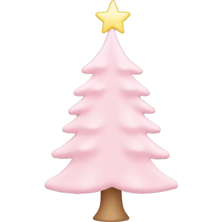 Light Pink Christmas tree with no visible trunk and a white star on top emoji