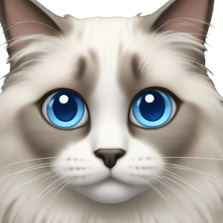 Ragdoll cat with blue eyes  emoji