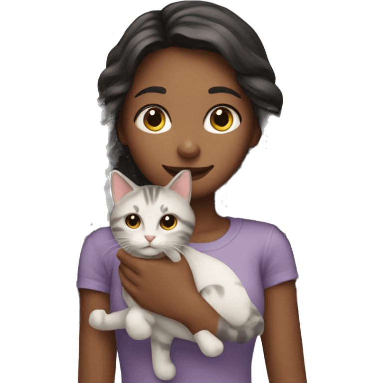 Girl with cat emoji