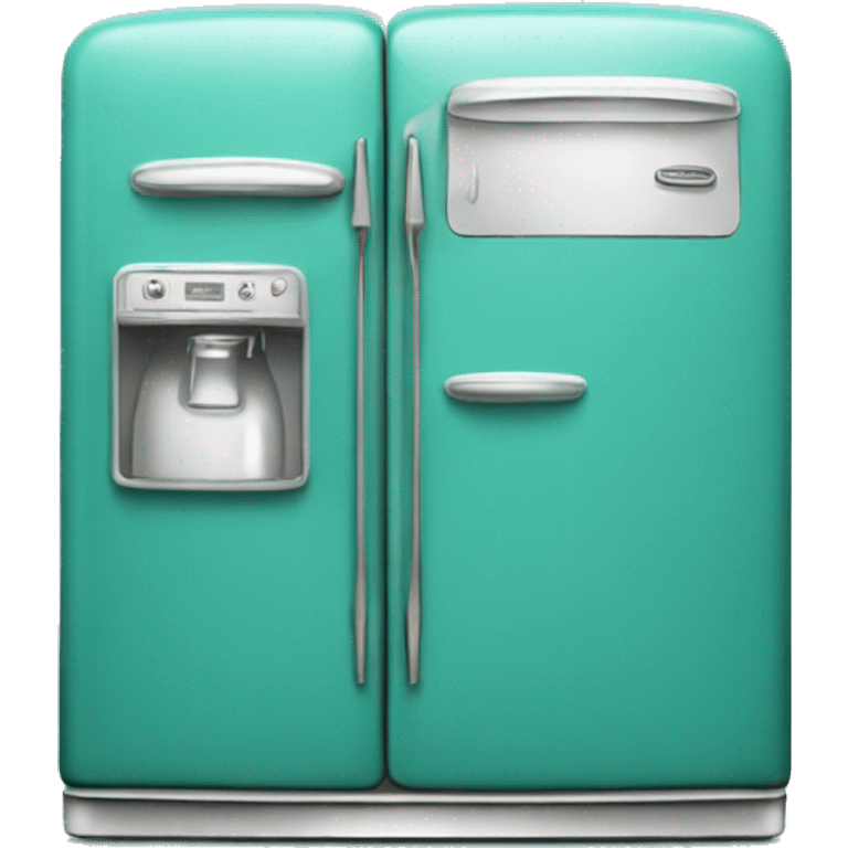 Realistic teal vintage fridge  emoji