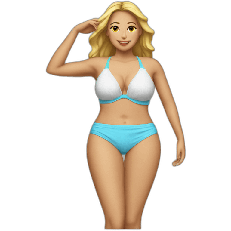 soft-fit Caucasian woman bikini (beach body) bed emoji