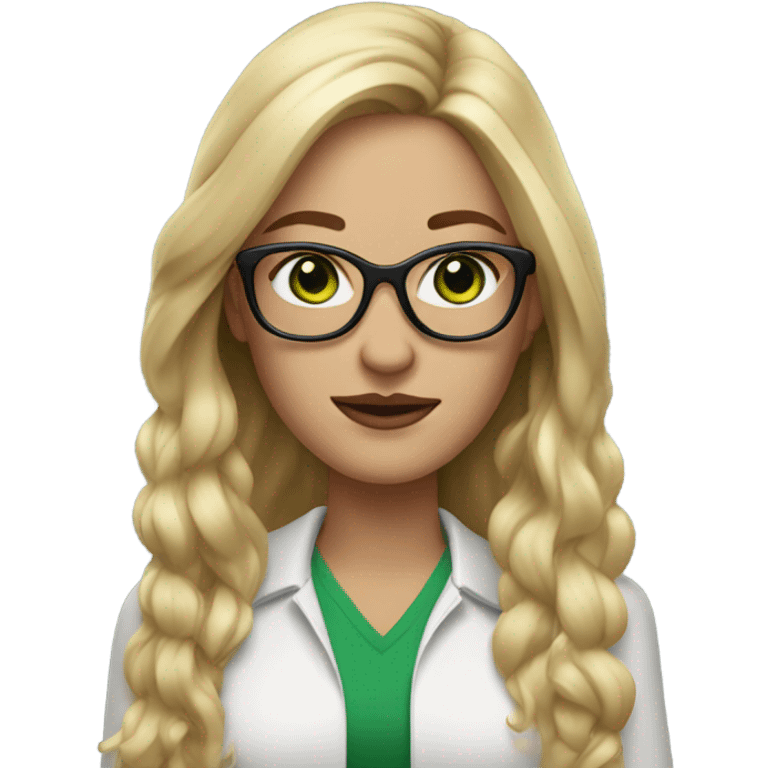 Realistic woman with blonde hair green eyes and glasses  emoji