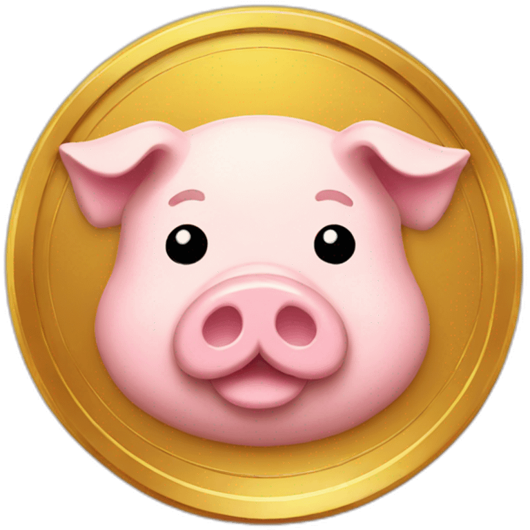 gold coin with pig face emoji