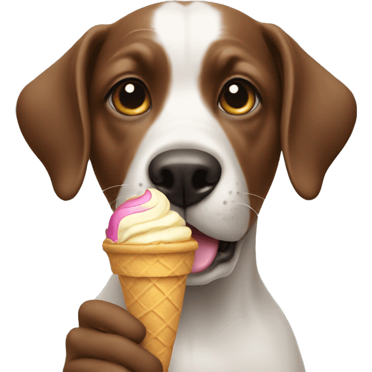 Dog holding ice cream  emoji