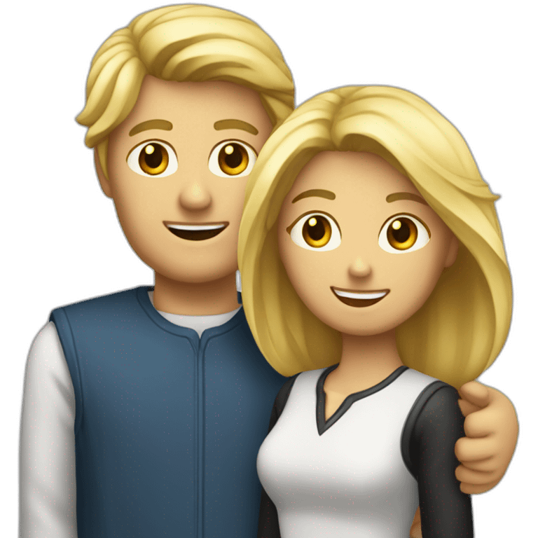 Un homme chatin foncé avec une femme blonde emoji