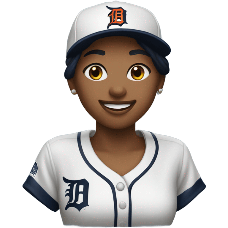 Female Detroit Tigers fan emoji