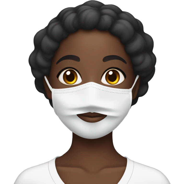 Black girl with skin care mask  emoji