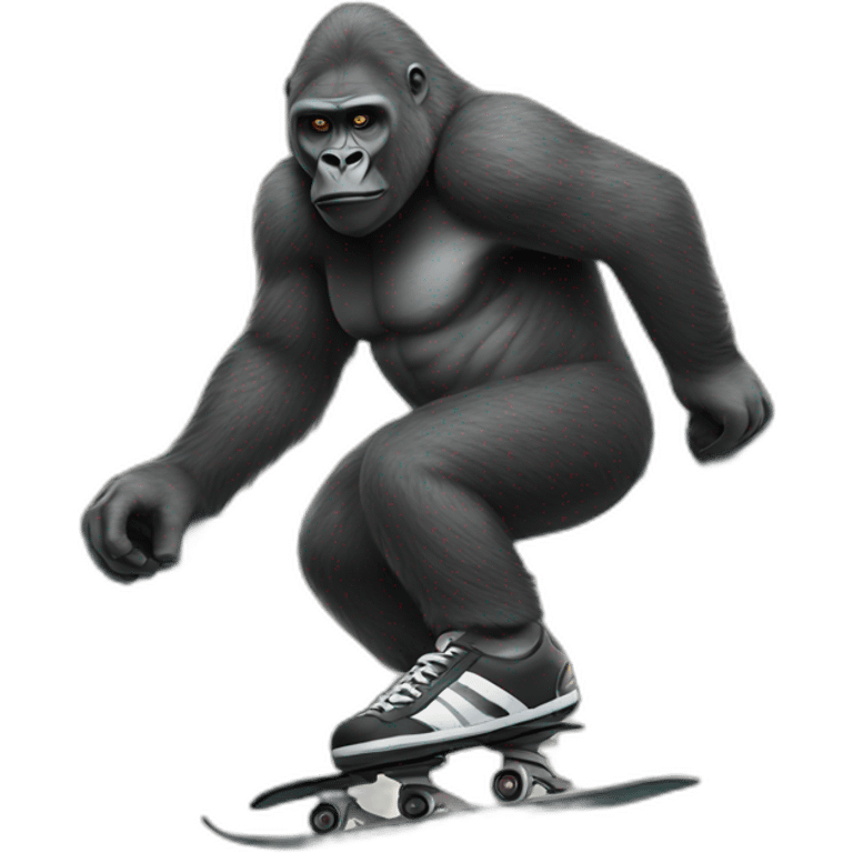 Clothed Gorilla Skates down Railing emoji