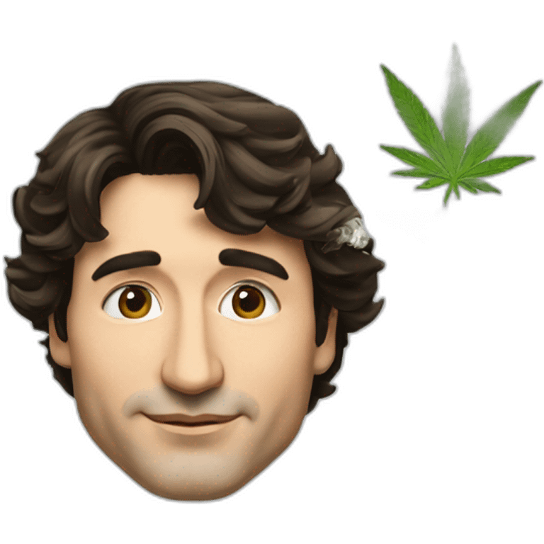 Justin Trudeau smoking cannabis emoji