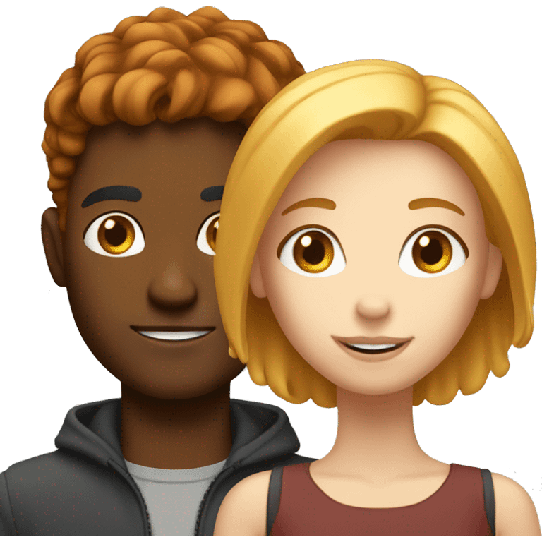 Red hair man and blond Girl emoji