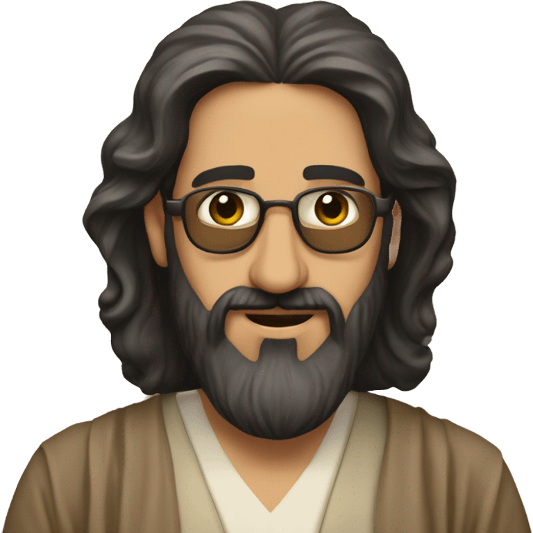 the dude from the big lebowski but with as an arab man with a longer black beard emoji