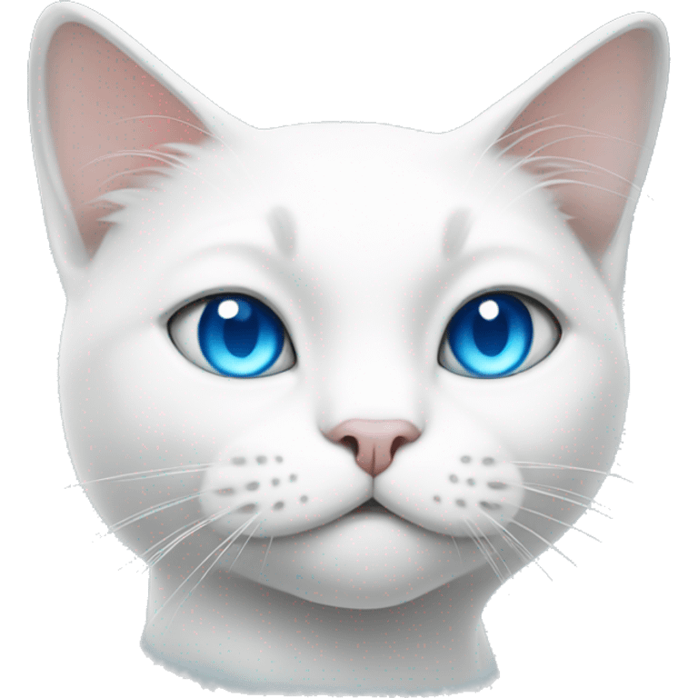 White cat with blue eyes smoking  emoji