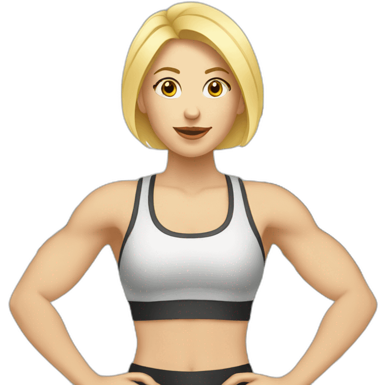 blond white skin woman in gym emoji