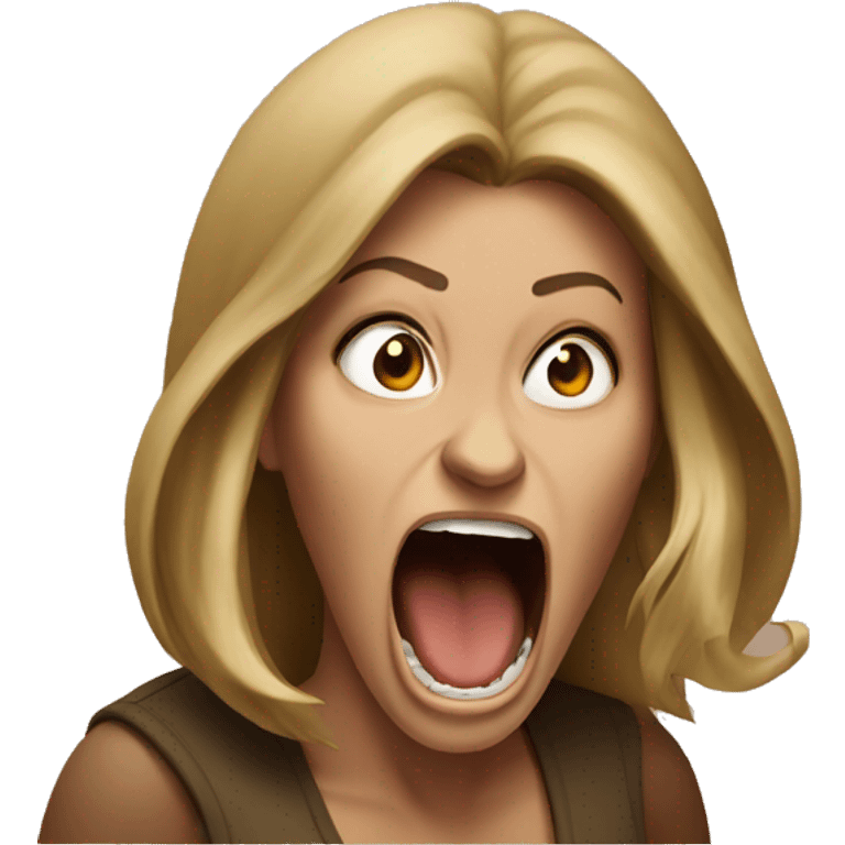 Woman screaming at monkey emoji