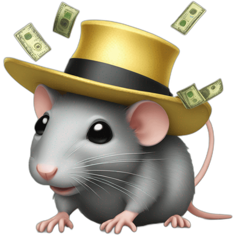 Rat with money and hat emoji