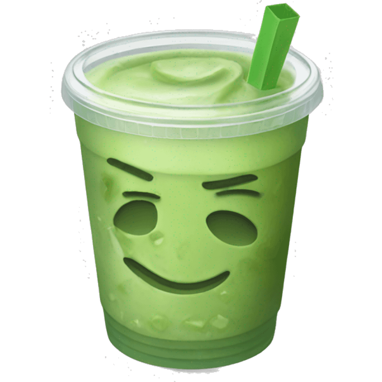 iced matcha in clear takeaway cup emoji