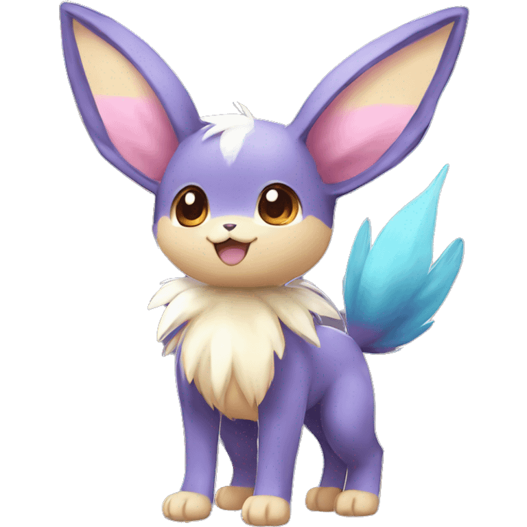 Colorful Kawaii Eeveelution-Cute-Pokémon-fusion full body emoji