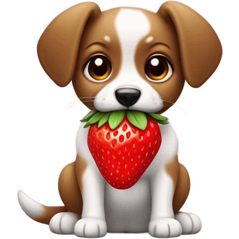 Dog and strawberry  emoji