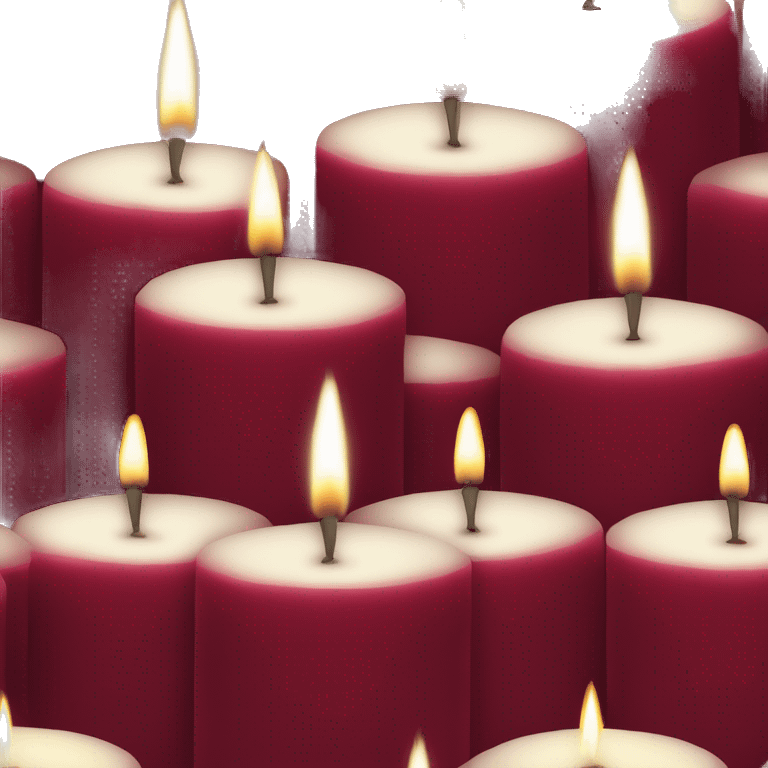 3 Dark red velvet candles emoji