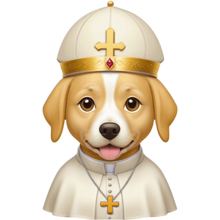 yellow dog with pope hat  emoji