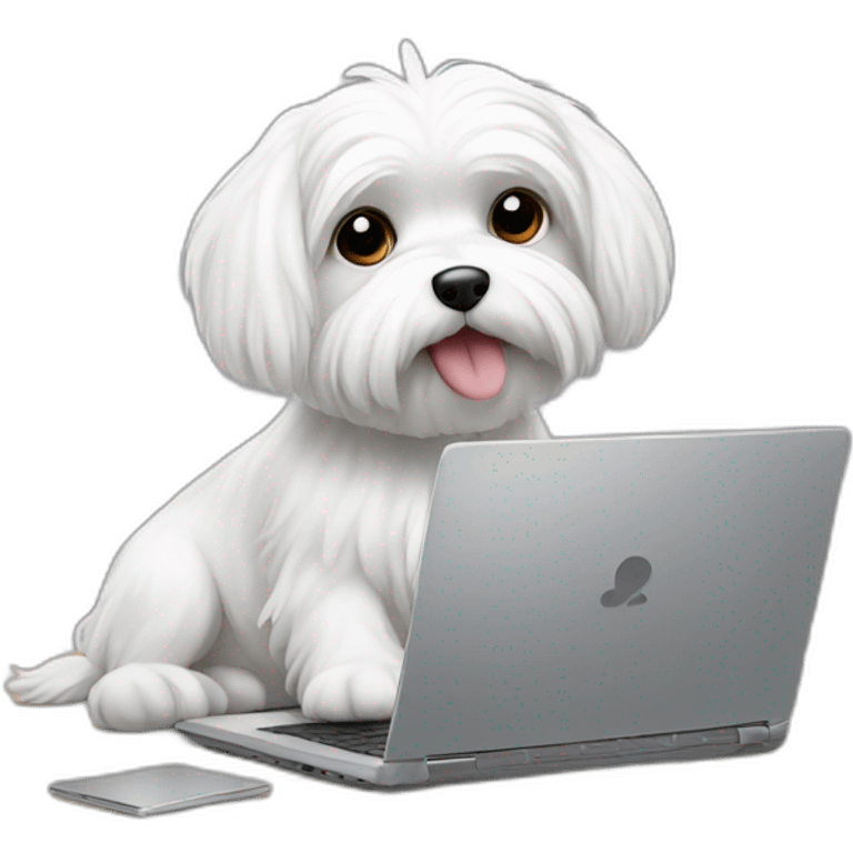 Maltese working on a laptop emoji