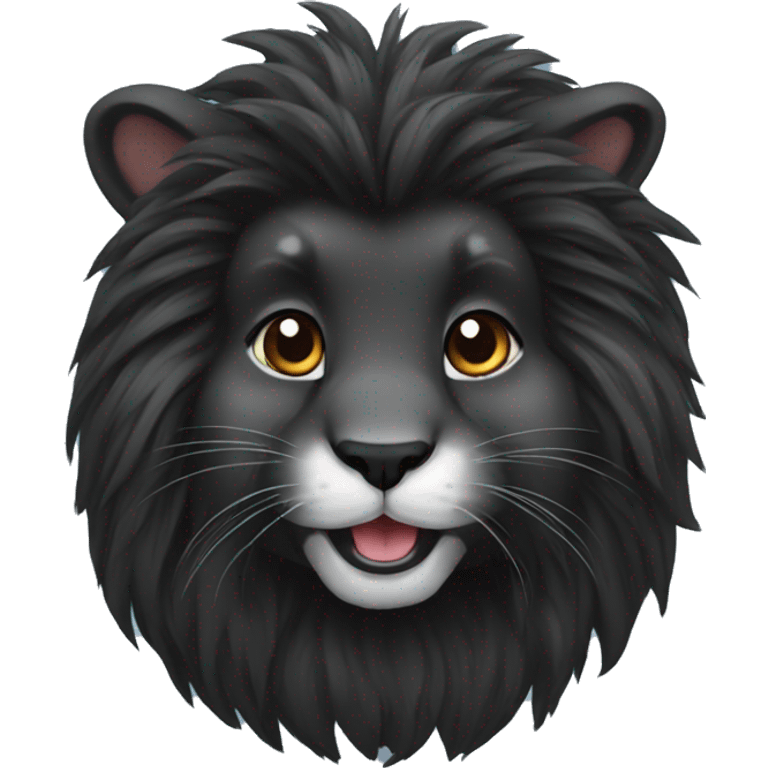 Black lionhead rabbit emoji