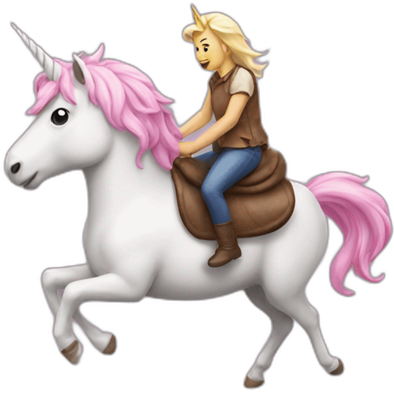 unicorn riding a poop emoji