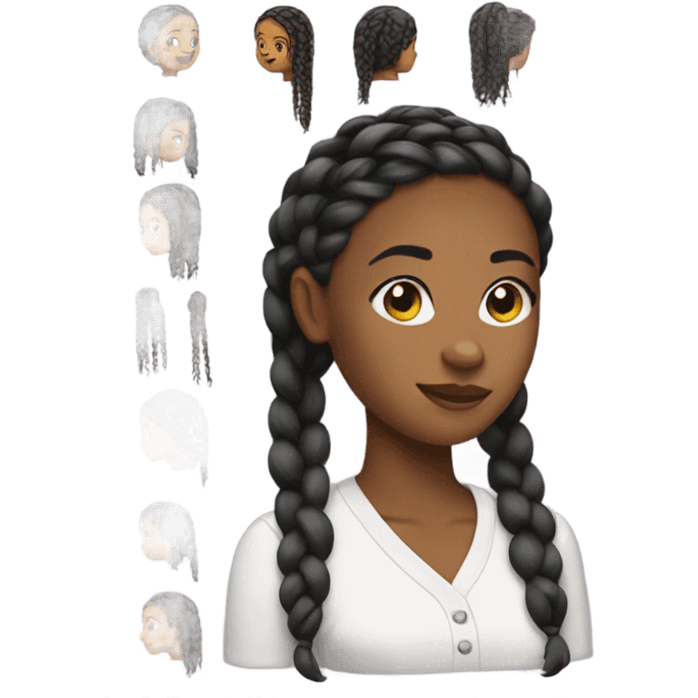 Black woman braids emoji