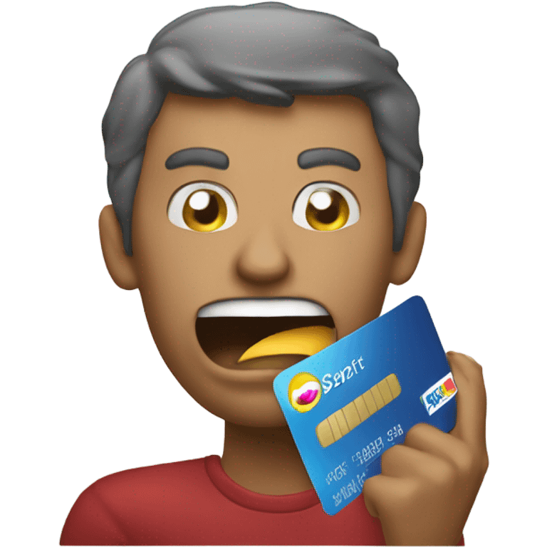 Slamming down a credit card emoji