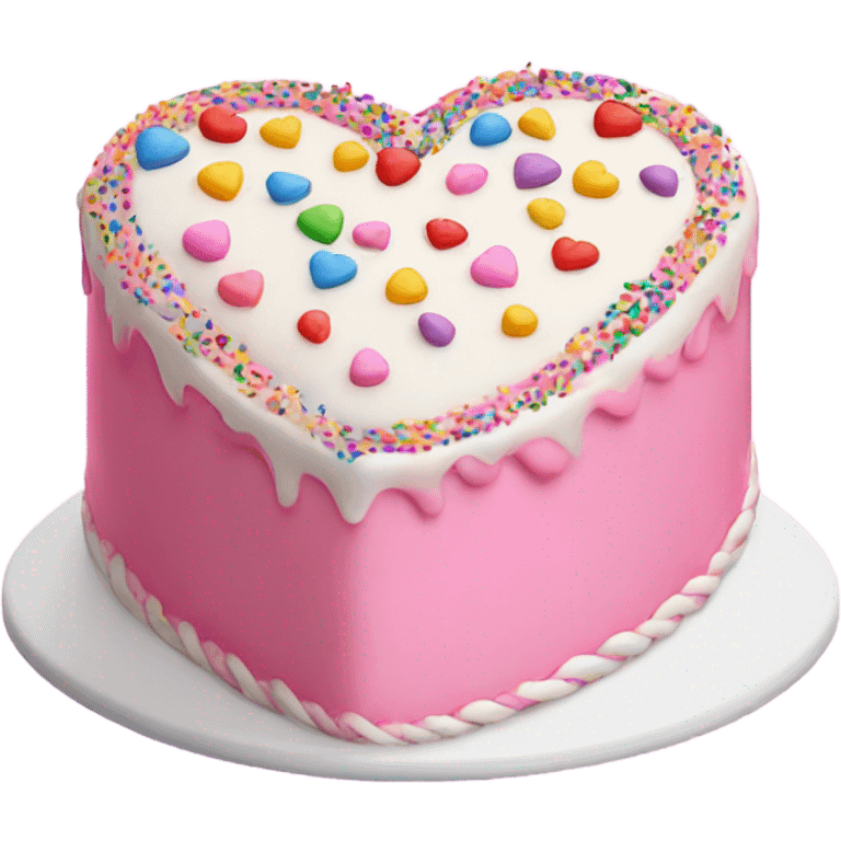 Pink heart shaped birthday cake  emoji