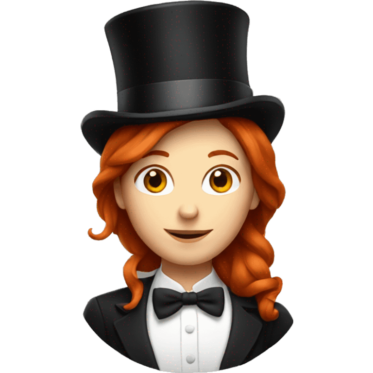 Redhead wearing a top hat emoji