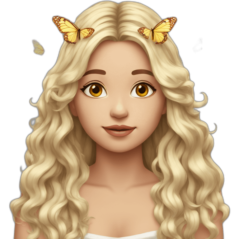 gorgeous- girl-butterfly-crown-longhair emoji