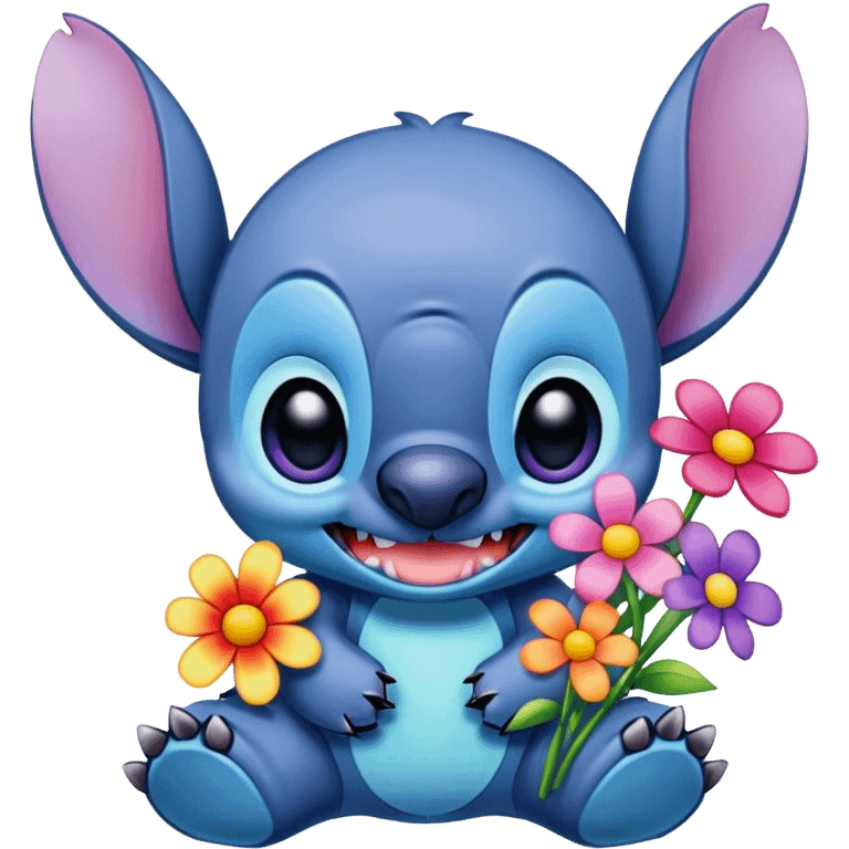 Stich and flowers  emoji