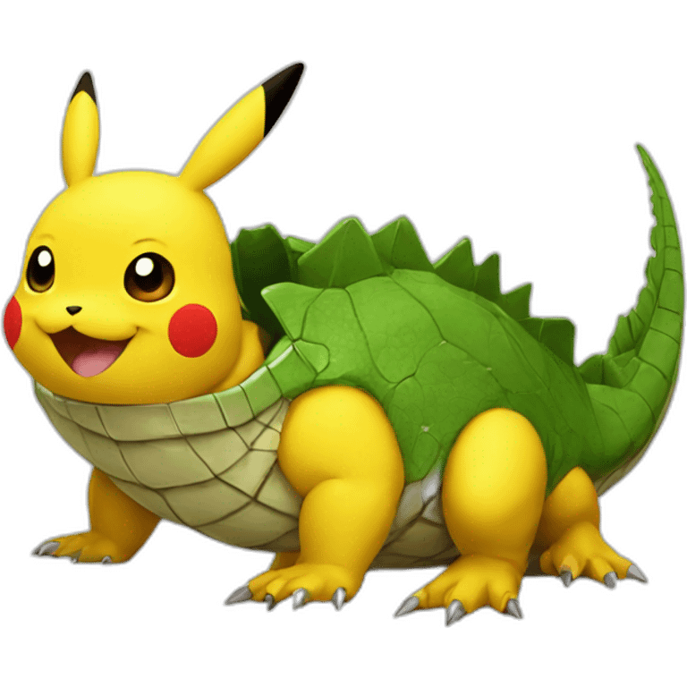 Pikachu sur un crocodile emoji