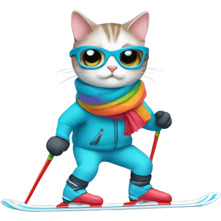 Cat skiing  emoji