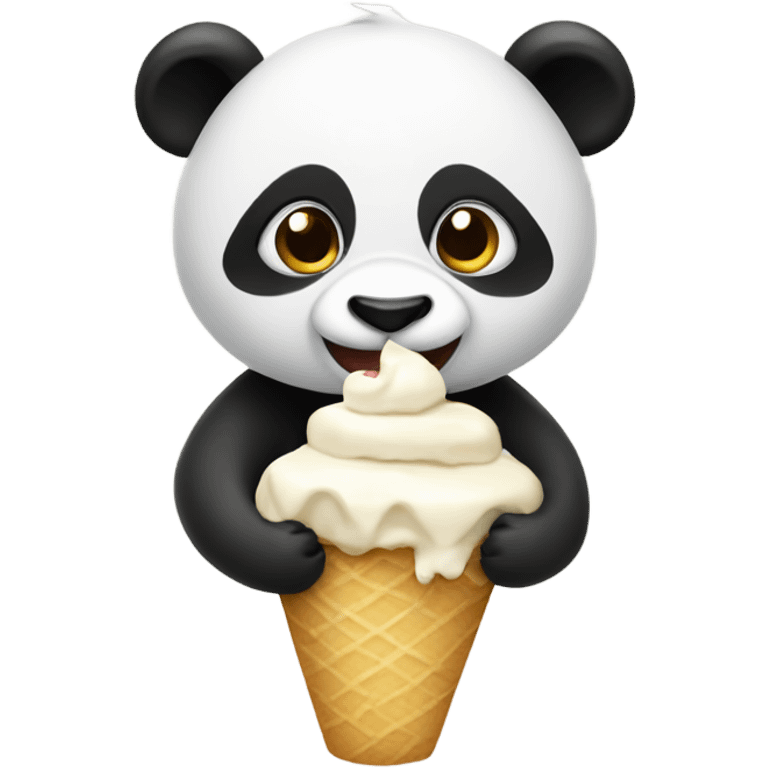 Panda eating icecream emoji