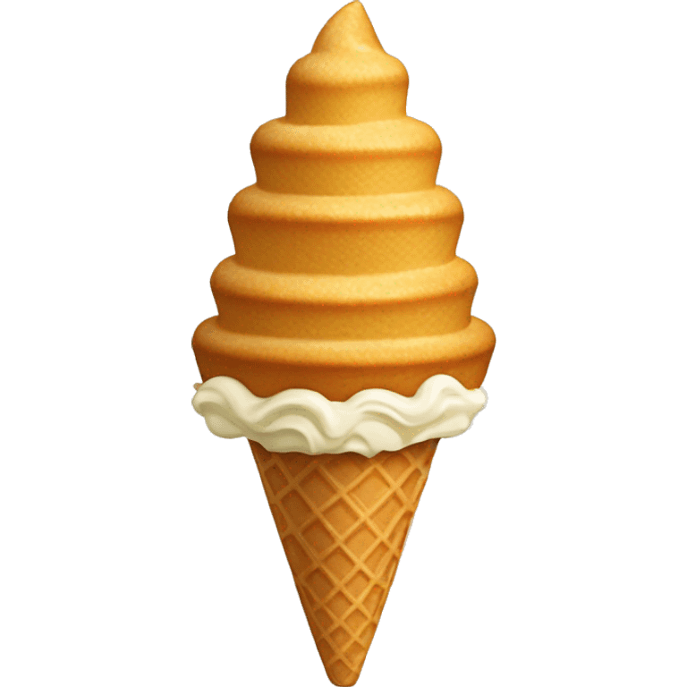 waffle cone with a flat top ice cream in it emoji