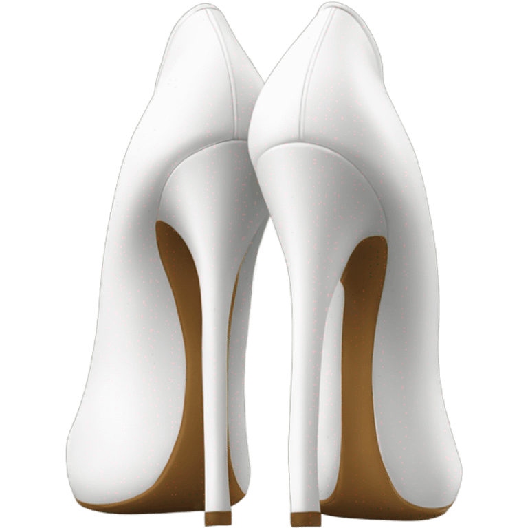 white latex mid heel shoe front view emoji