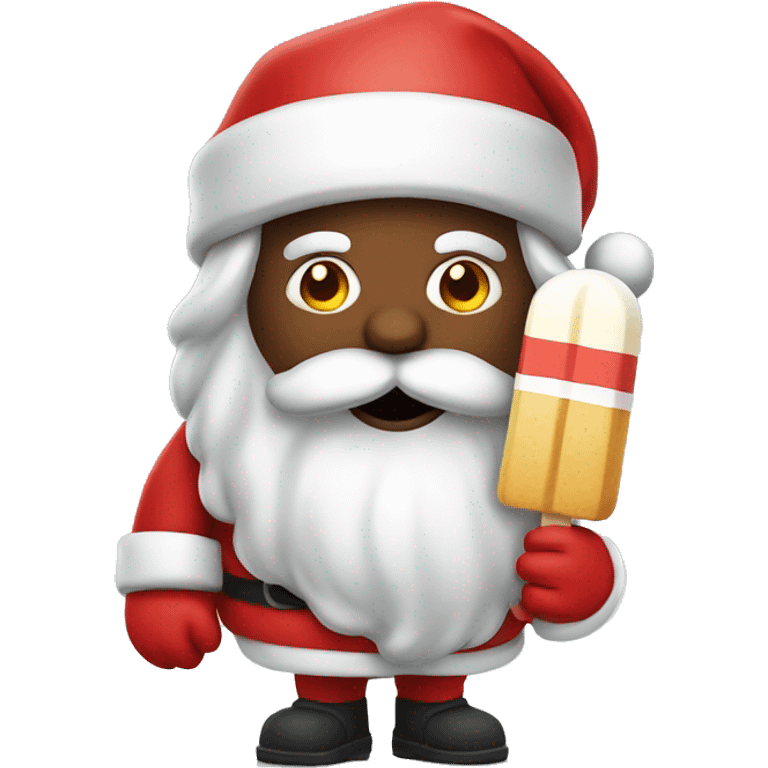 santa with popsicle emoji