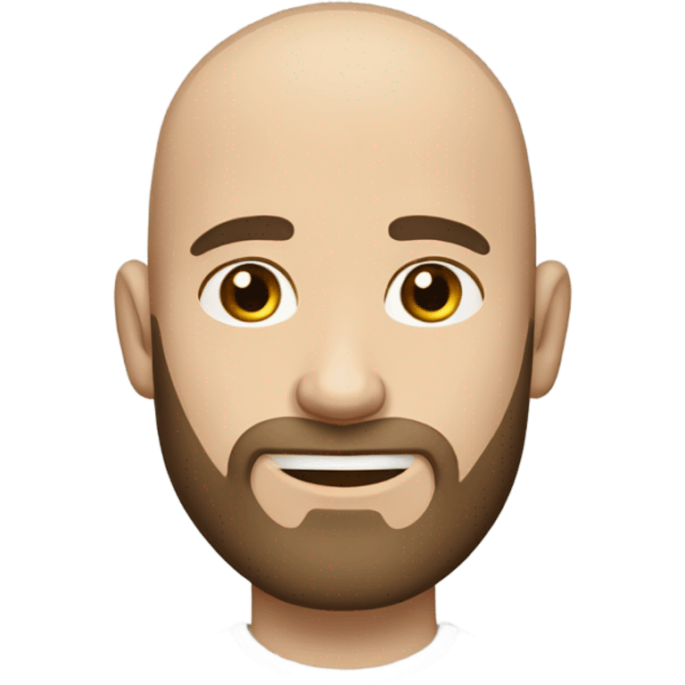 Bald skinny man with brown hair on sides and beard under his neck and pale skin emoji